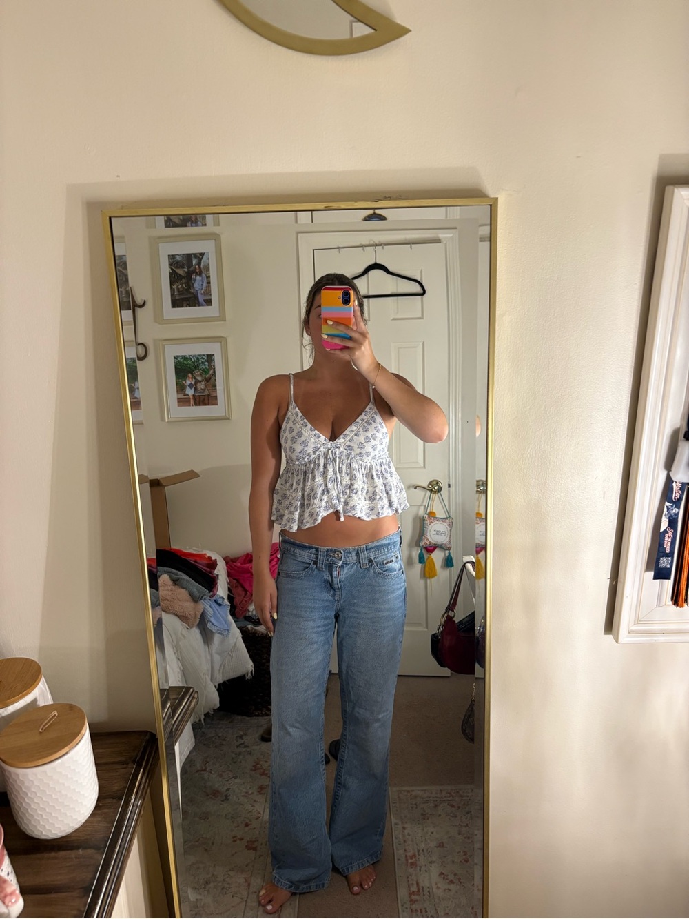 Urban Outfitters White Floral Peplum Tank Top